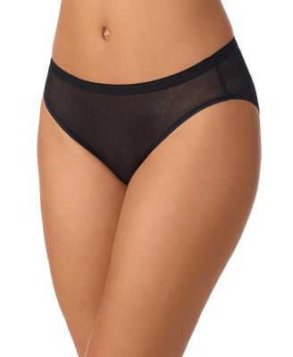  Women's Sheer Stripe Mesh Bikini Panty