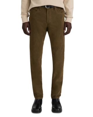 Frame L'Homme Slim Brushed Twill Pants in Burgundy