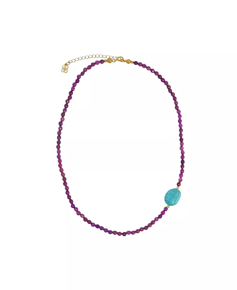 Ottoman Hands Women's Felice Jade and Turquoise Beaded Necklace
