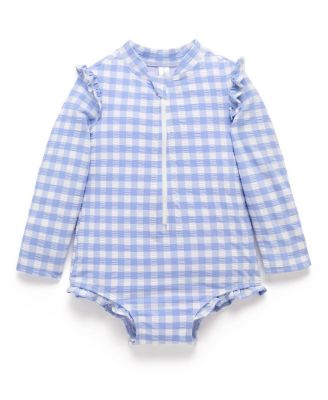 Girls' Printed Frilly Long Sleeve Swimsuit - Baby, Little Kid