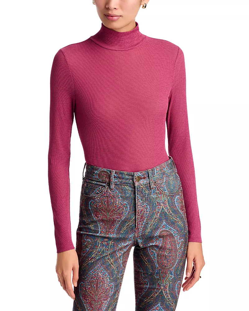 Veronica Beard Wyeth Long Sleeve Turtleneck Top