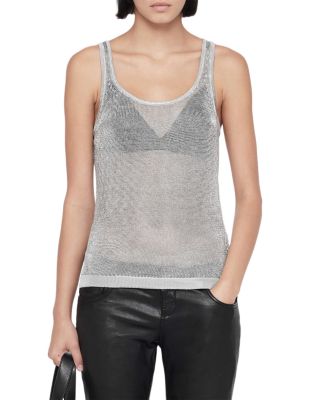 Silvi Metallic Sheer Scoop Neck Tank