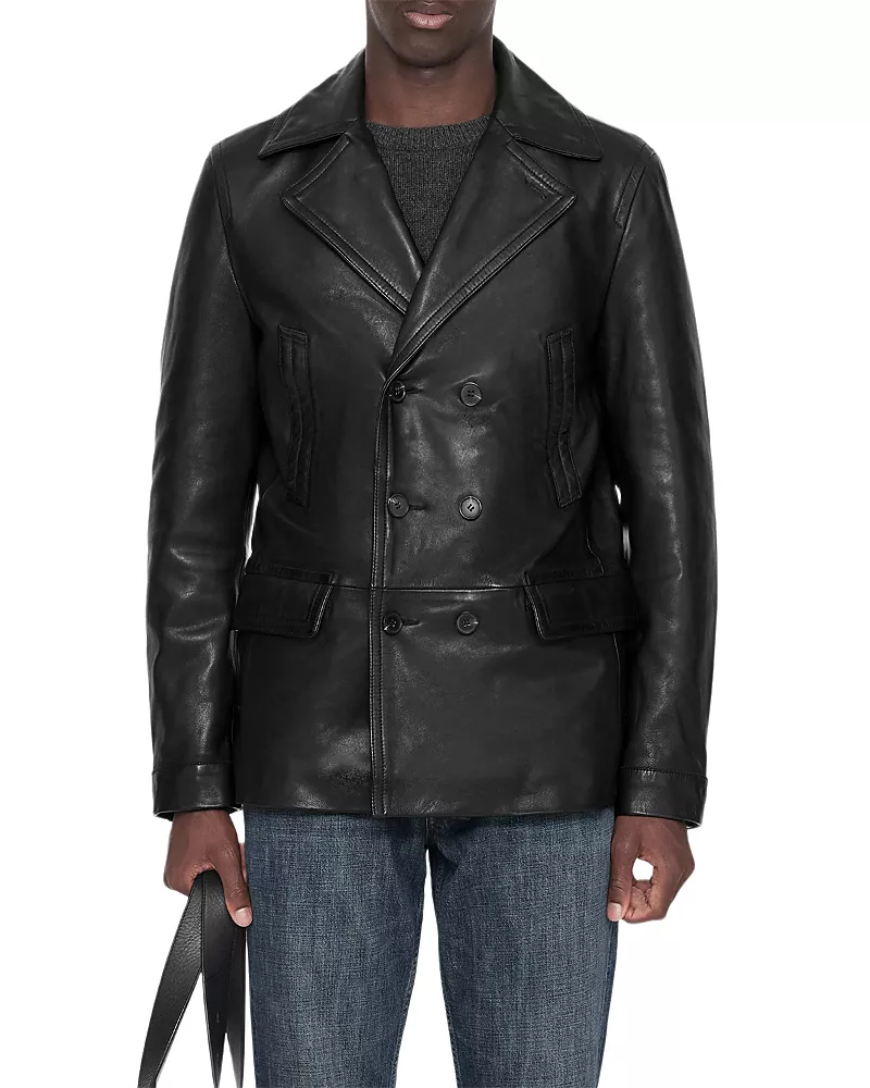 Allsaints Tilson Leather Peacoat