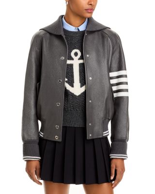 Leather Oversized Blouson Jacket