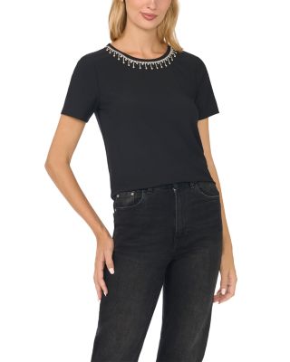CeCe Embellished Short Sleeve Tee