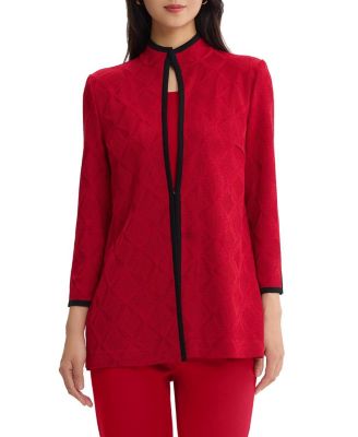 Plus Classic Diamond Knit Jacket