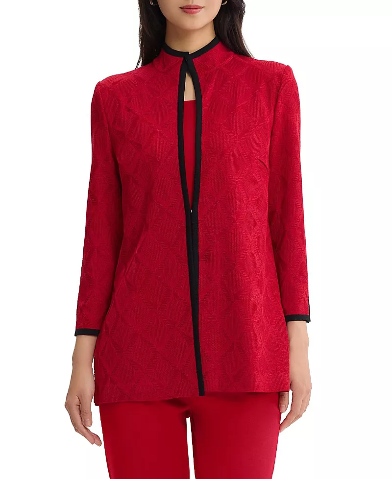 Ming Wang Plus Classic Diamond Knit Jacket