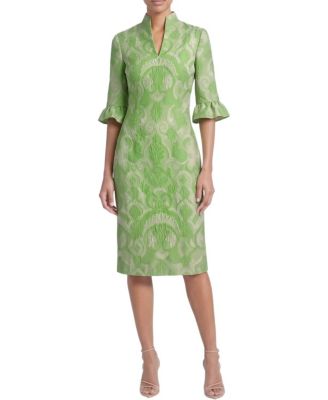  Damask Jacquard Woven Midi Dress