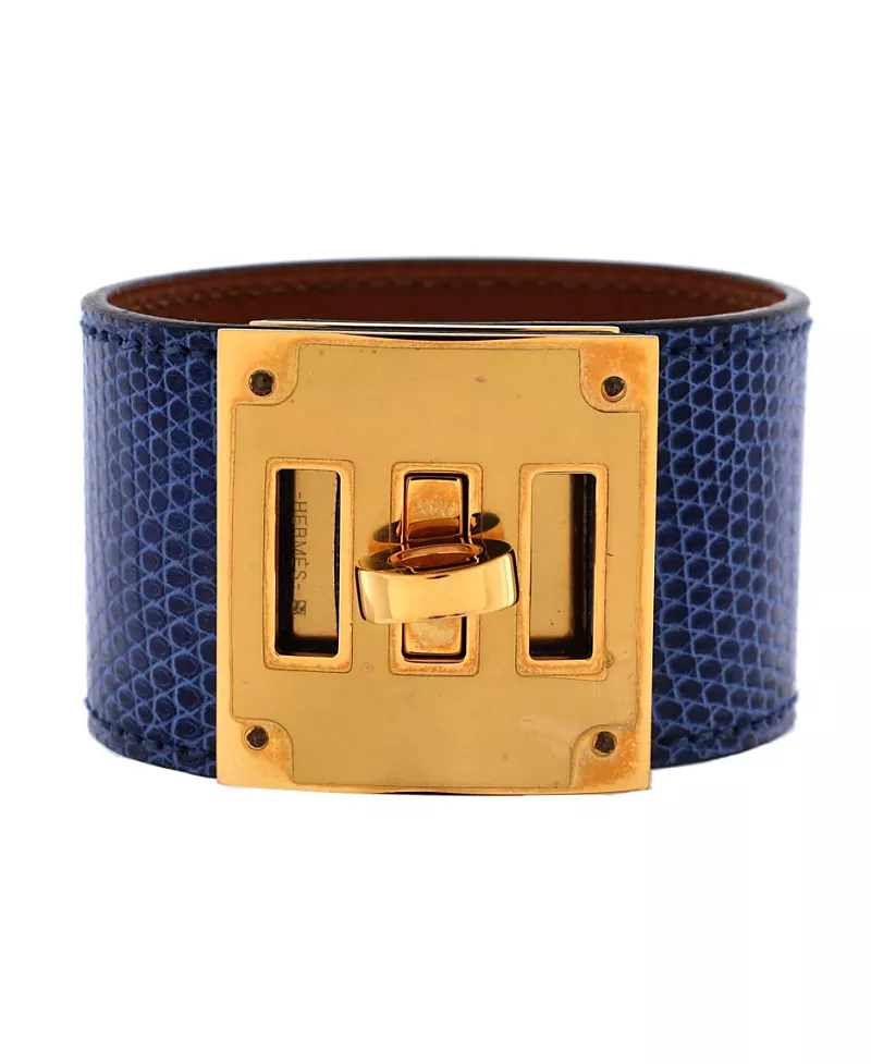 Pre-Owned HERMES Kelly Dog Bracelet Lizard