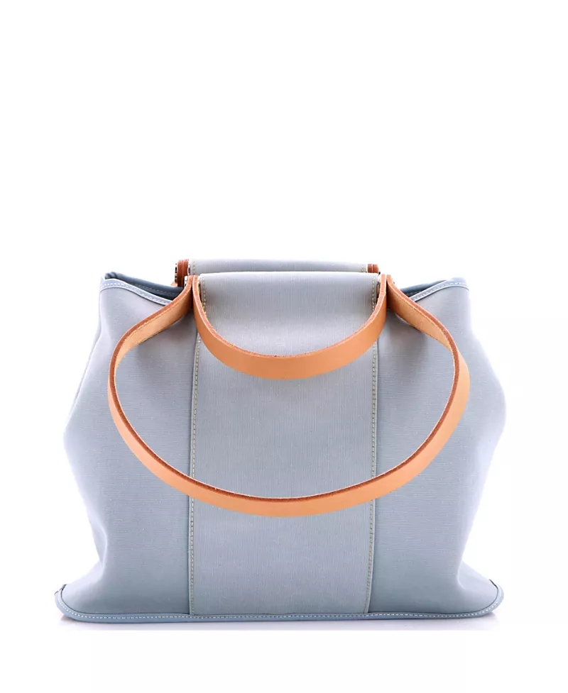 Pre-Owned HERMES 32 Cabag Handbag Toile and Leather