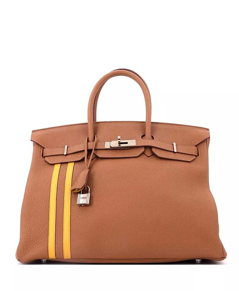 Pre-Owned HERMES Officier 35 Handbag Limited Edition Togo with Swift
