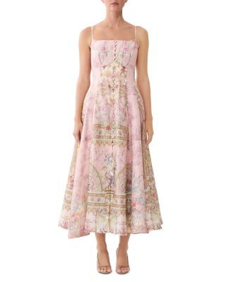 Camilla Linen & Silk Flared Corset Dress
