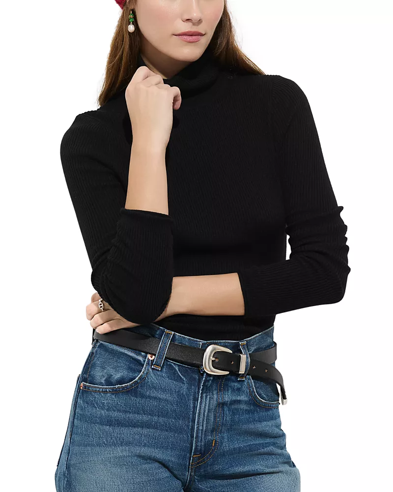 Alex Mill Christy Rib Cotton Blend Turtleneck Sweater