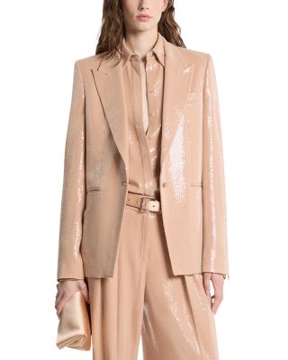 Carly Sequin Peak Lapel Blazer