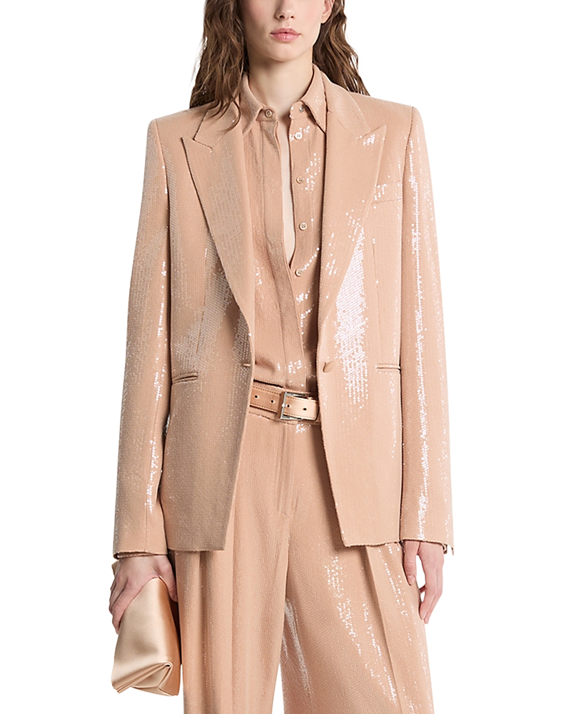 Michael Kors Collection Carly Sequin Peak Lapel Blazer