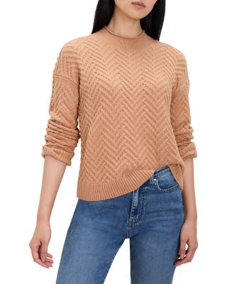 Roll Neck Chevron Knit Sweater