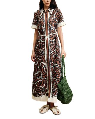 Sail Linen Tie Waist Shirt Dress