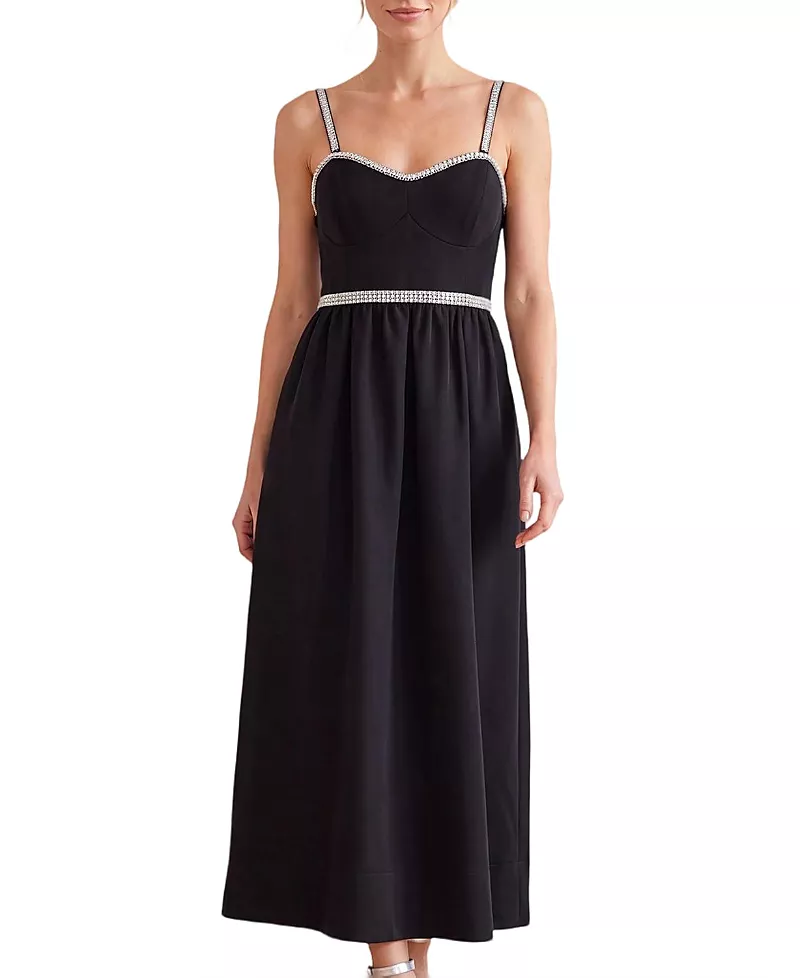 Needle & Thread Rosetta Jeweled Satin Cami Dress