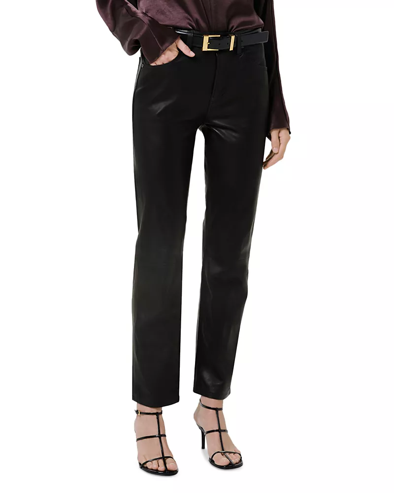 Citizens of Humanity Savannah Leather Cigarette Jeans in Black