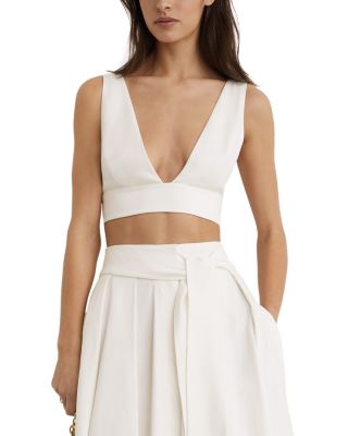 Simone Cotton Cropped Tie Back Top
