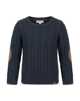 Boys' Fisherman Cable Knit Elbow Patch Sweater – Toddler, Little Kid, Big Kid