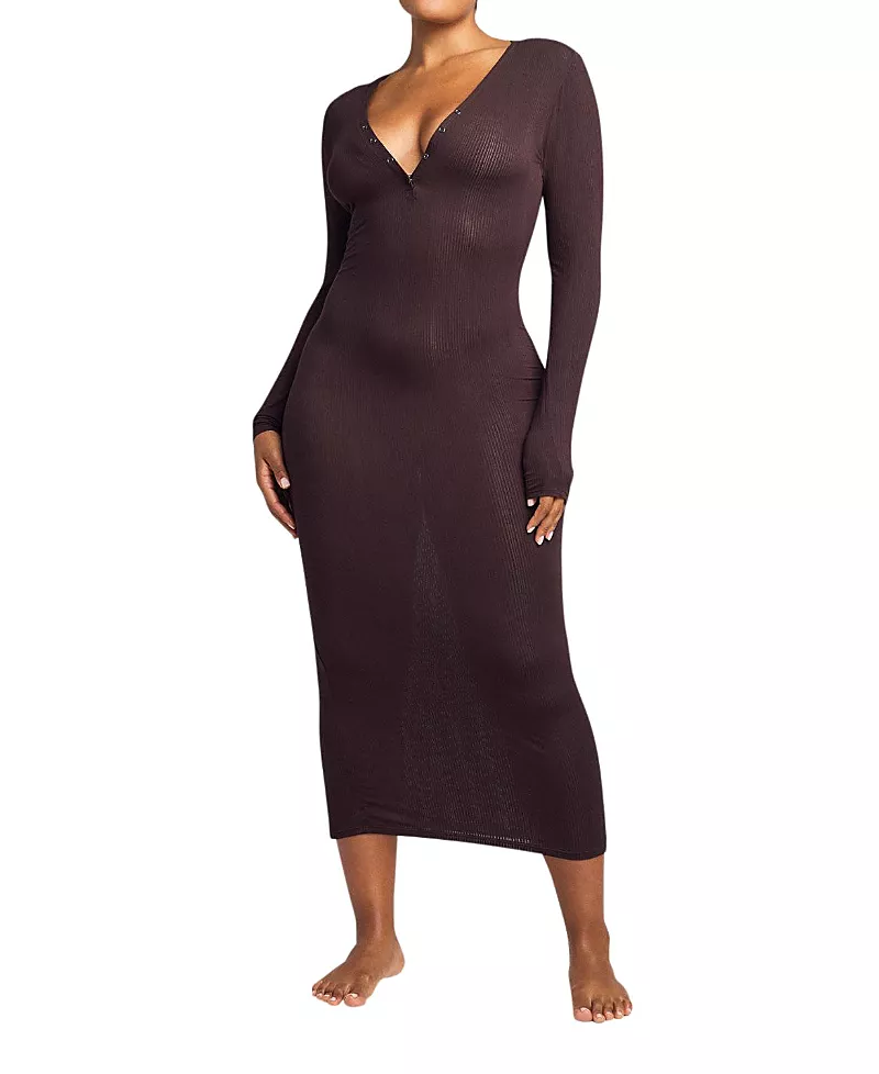 Negative Whipped Henley Dress