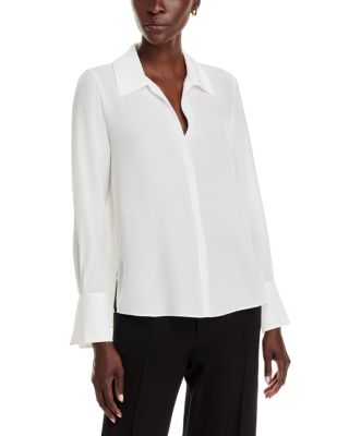Aliza Silk Collared Long Sleeve Blouse