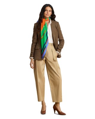 Lauren Ralph Lauren Cotton Twill Pleated Barrel Pants