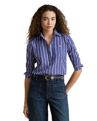 Classic Fit Striped Cotton Broadcloth Shirt