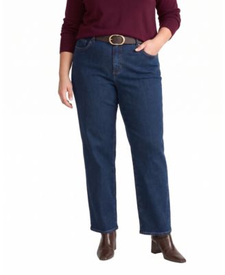 Women's Plus Refined Etta High Rise Straight Leg Jeans in Buffalo Blue Wash