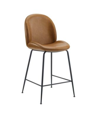 Scoop Black Powder Coated Steel Leg Counter Stool