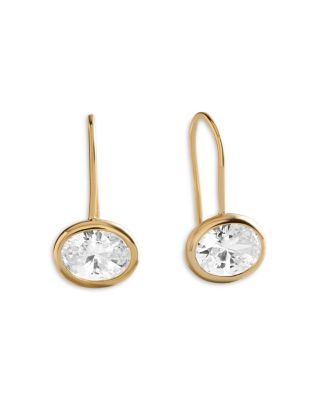 Fallon Oval Crystal Bezel Drop Earrings