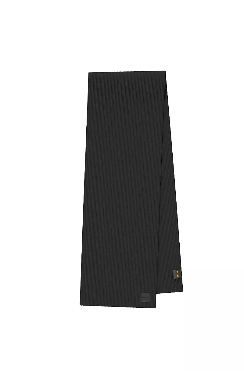 Boss Hugo Boss Foxon Ribbed Wool Blend Scarf