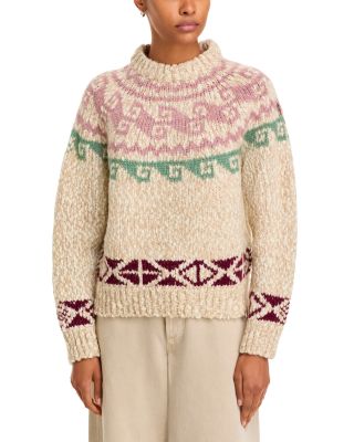 Intarsia Knit Crewneck Sweater
