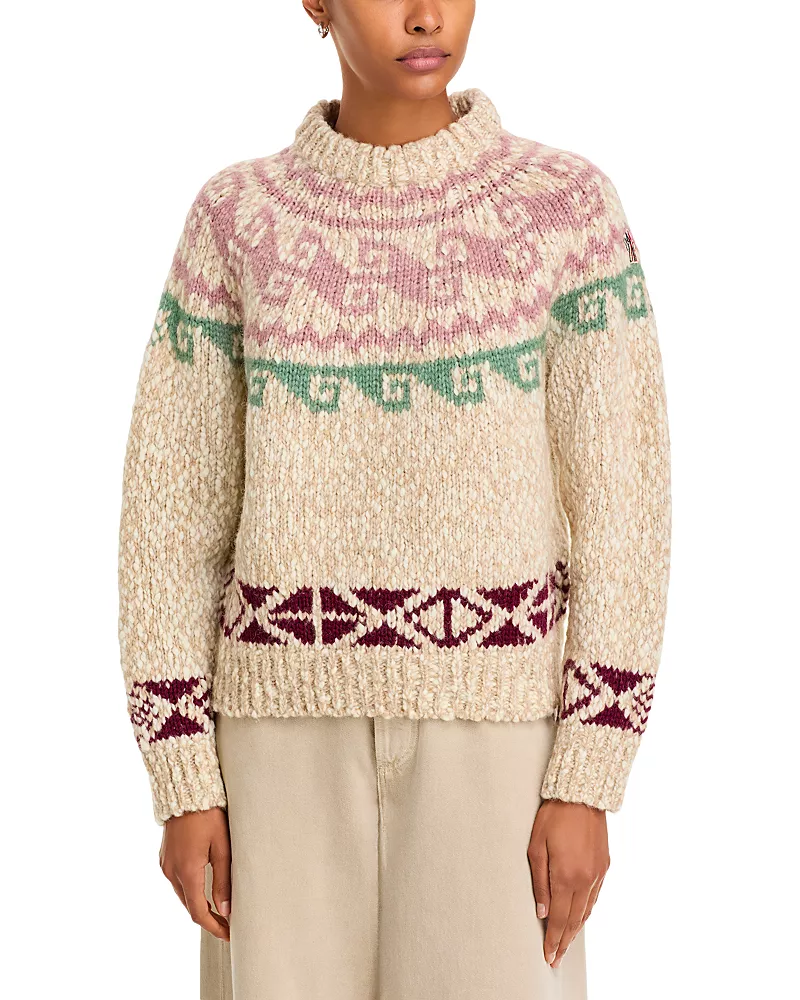 Moncler Intarsia Knit Crewneck Sweater
