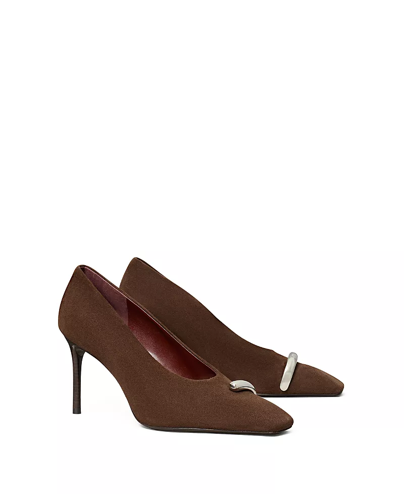 Tory Burch Women's Pierced Suede High Heel Pumps