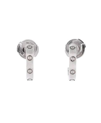 Pre-Owned Cartier Small Love Hoop Earrings 18K White Gold