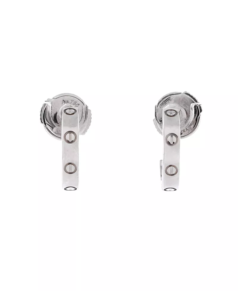Pre-Owned Cartier Small Love Hoop Earrings 18K White Gold