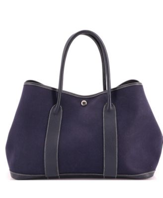 36 Garden Party Tote Toile and Leather