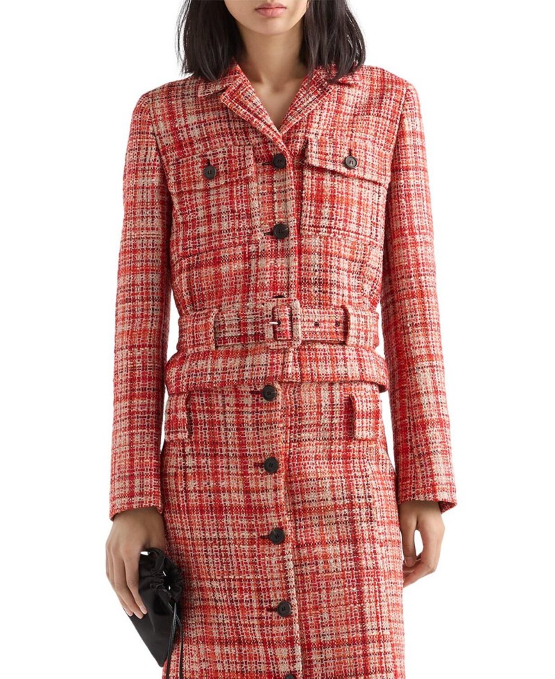 NEW! Prada Single-Breasted Tweed Jacket - Exclusive by Bloomingdale's