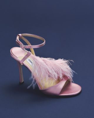 Women's Lula 100 Satin Feather Stiletto Sandals - Exclusive