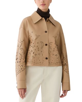 Paisley Laser Cut Leather Jacket