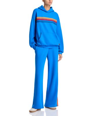 5 Stripe Relaxed Hoodie & Wide Leg Pants