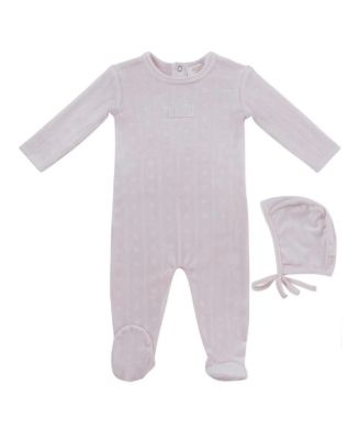 Girls' Bebe Pointelle Footie & Hat Set - Baby