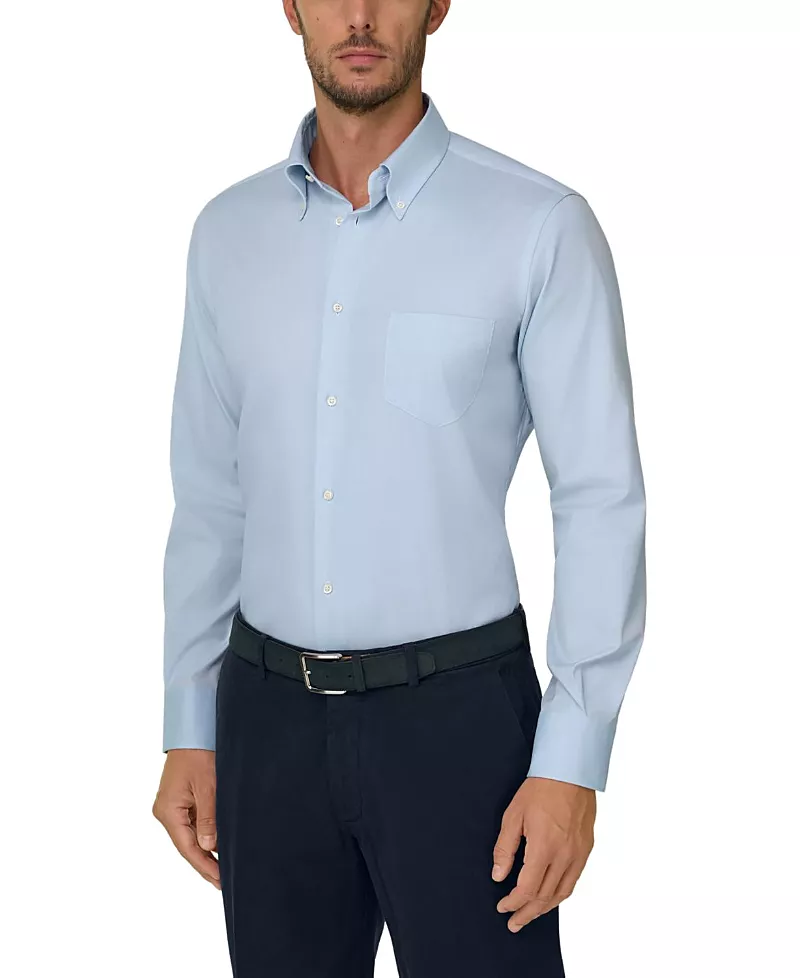 Boggi Milano Regular Fit Pinpoint Cotton Shirt