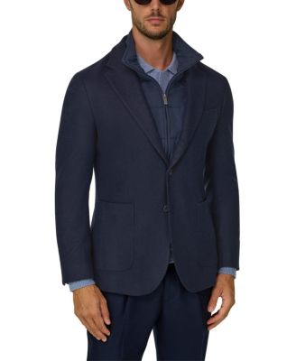  Wool Blend Removable Bib Blazer