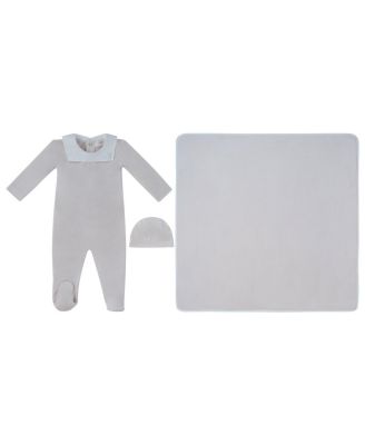  Unisex Classic Bib Footie, Hat & Blanket Set - Baby