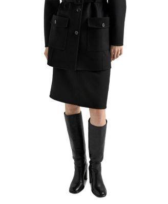 Prada Double Cloth Midi Skirt