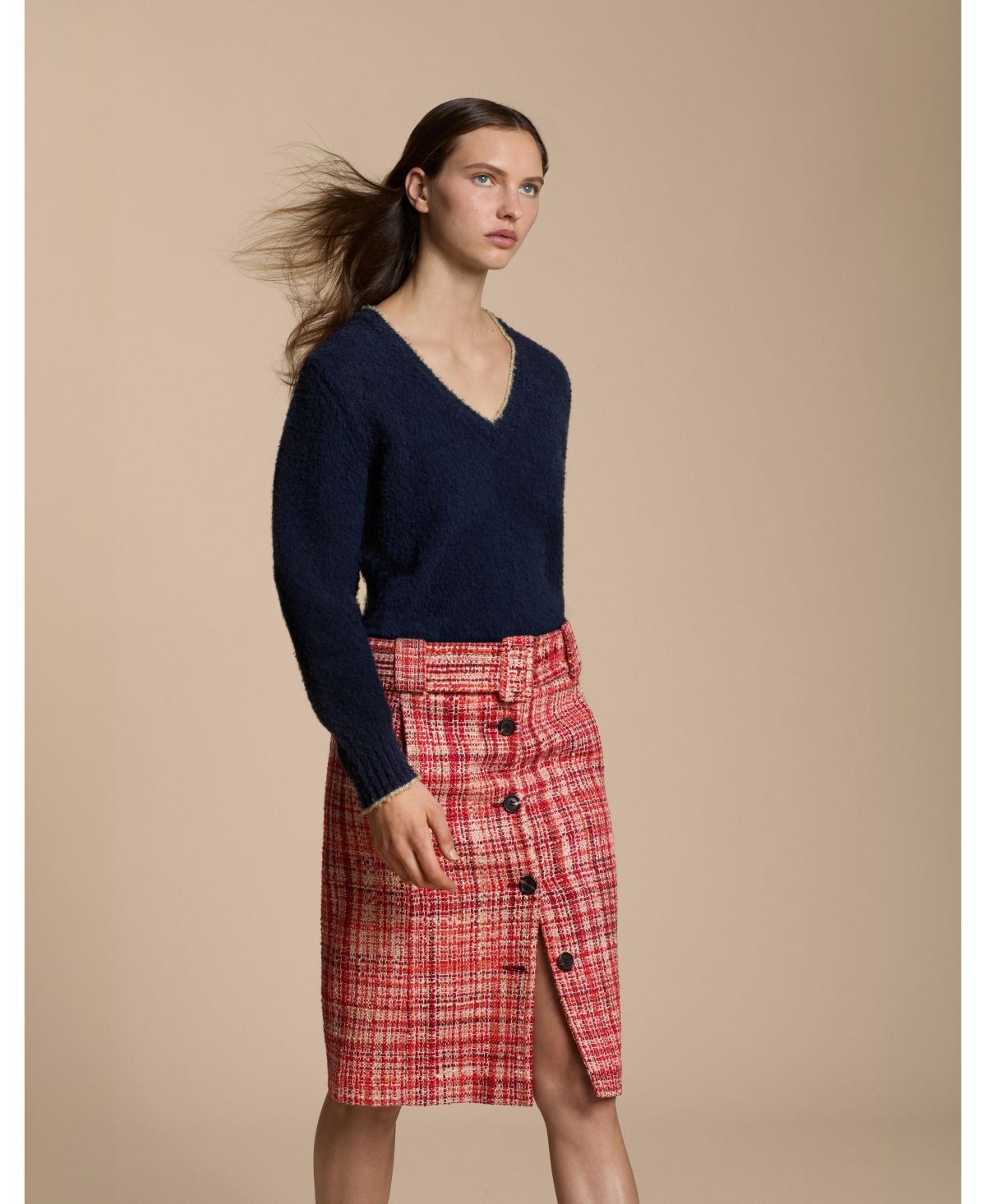 Tweed Midi Skirt - Exclusive thumbnail 3
