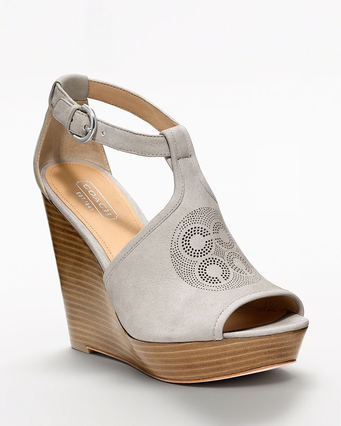 Coach peep toe wedge hot sale